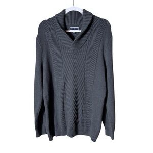 Club Room Mens Shawl Collar Sweater Jumper  Size XL Grey Grandpa Cotton Forest